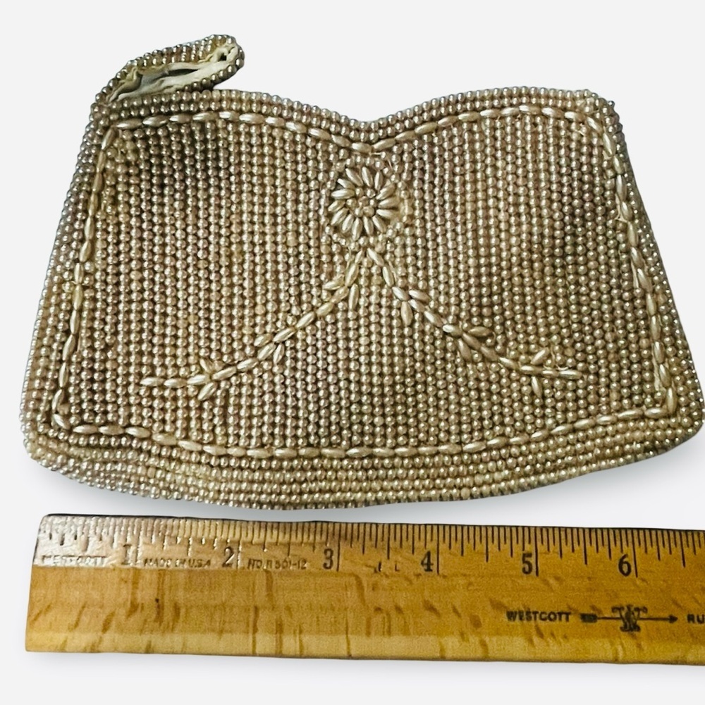 Vintage Made in Japan Cream Beaded Clutch - Picture 4 of 7